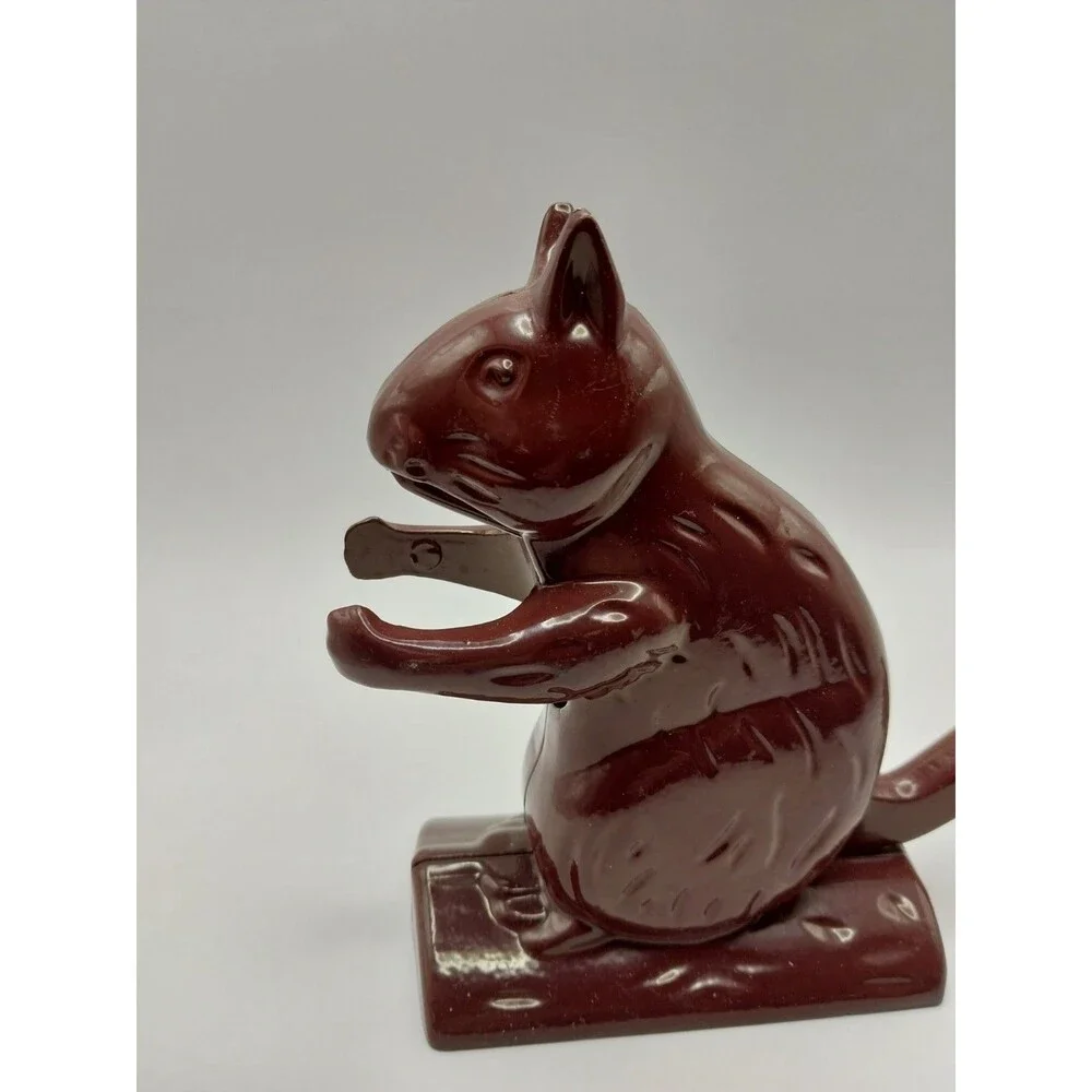 Two's Company Get Crackin' Brown Enameled Aluminum Metal Squirrel Nutcracker